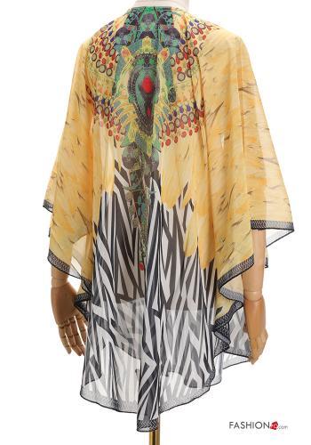 Bedrucktes kurze ärmel Strandkleid mit V-Ausschnitt - ph 2