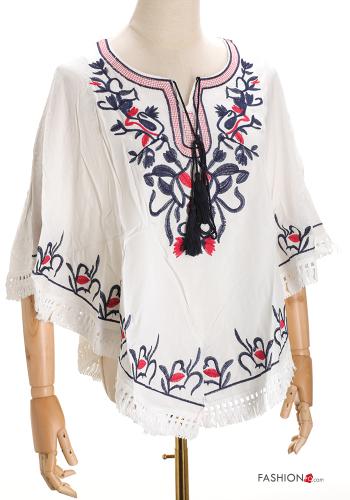 Besticktes Muster Strandkleid mit Fransen - ph 1