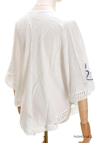 Besticktes Muster Strandkleid mit Fransen - ph 2