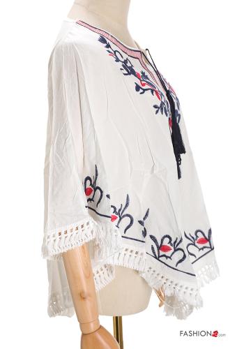 Besticktes Muster Strandkleid mit Fransen - ph 3
