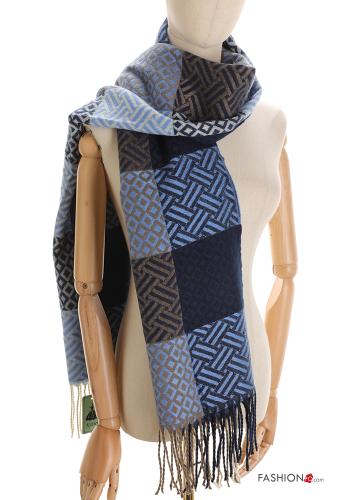 Geometric pattern Scarf with fringe - ph 1