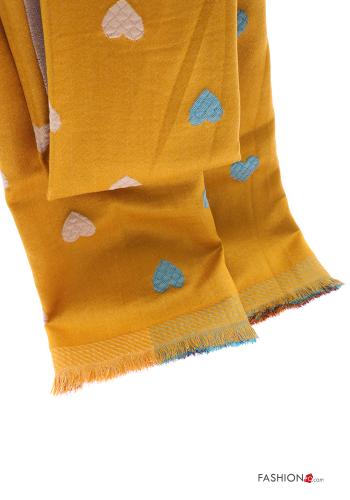 heart motif Scarf with fringe - ph 4