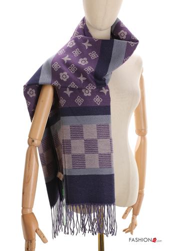 Geometric pattern Scarf with fringe