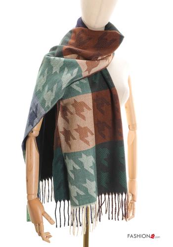 Houndstooth Scarf with fringe