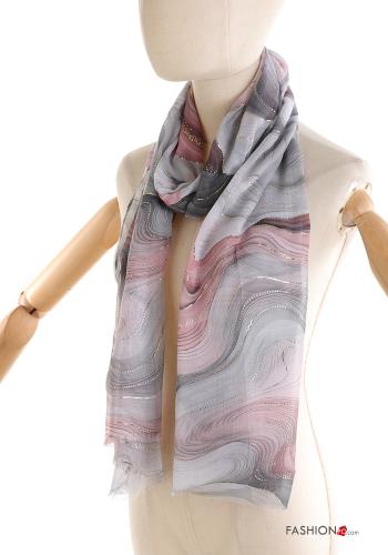 Abstract print lurex Scarf