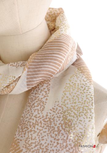 Leaf print lurex Scarf - ph 2