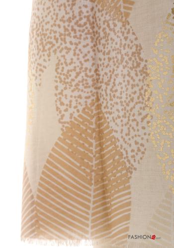 Leaf print lurex Scarf - ph 3