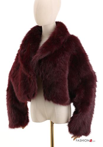 Cappotto in Pelliccia ecologica corto pelliccia sintetica maniche lunghe con fodera