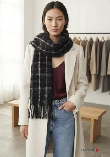 Patterned Wool Mix Foulard