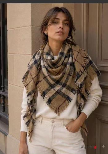 Patterned Wool Mix Foulard