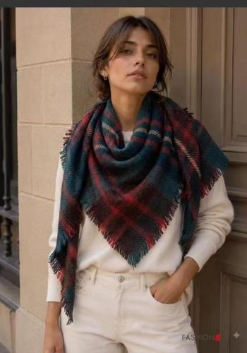 Patterned Wool Mix Foulard