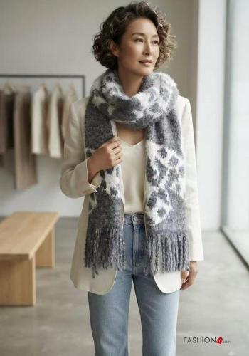Patterned Wool Mix Foulard - ph 1