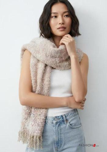 heart motif Wool Mix Foulard