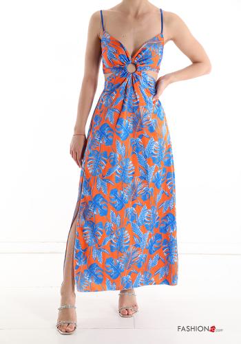 Vestido Sin Mangas escote en v Estampado natural - ph 1