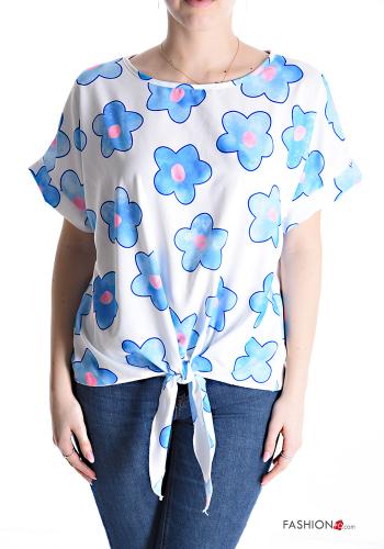 Floral T-shirt with bow