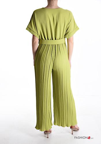 Jumpsuit plissé maniche corte con elastico con cintura scollo a V - ph 2