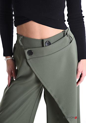 Calças oversize wide leg com bolsos com elástico - ph 4