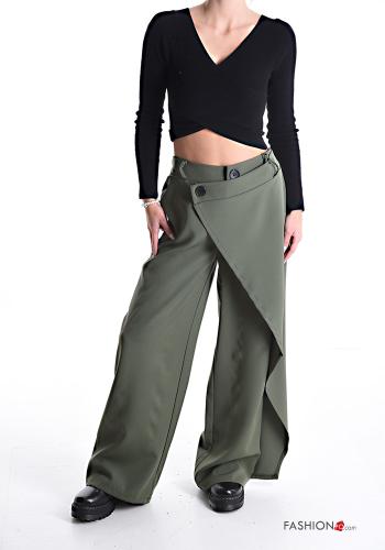 Calças oversize wide leg com bolsos com elástico - ph 5