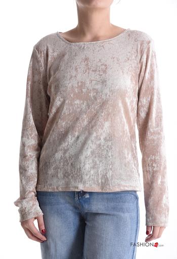 Velvet crew neck Long sleeved top - ph 1
