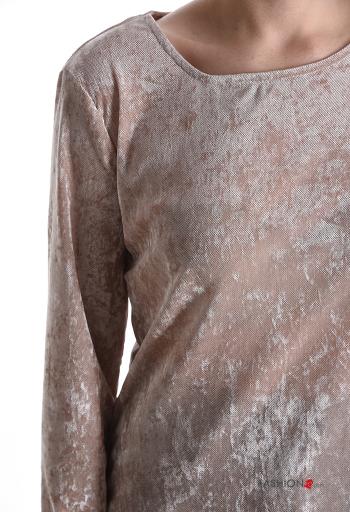 Velvet crew neck Long sleeved top - ph 4