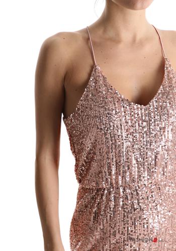 Scamiciato corto con paillettes scollo a V - ph 4