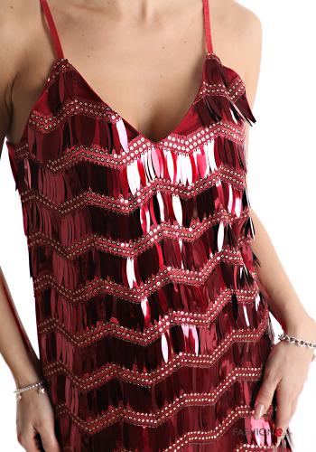 Vestido corto con brillantes con flecos con lentejuelas - ph 4