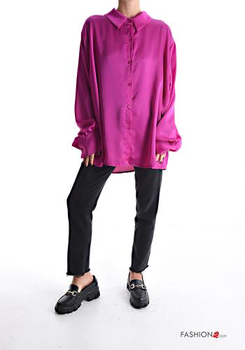 Camicia con colletto raso oversize con bottoni - ph 1