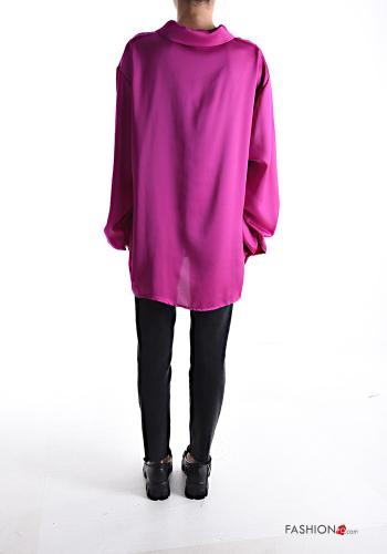 Camicia con colletto raso oversize con bottoni - ph 2
