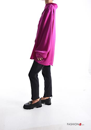 Camicia con colletto raso oversize con bottoni - ph 3