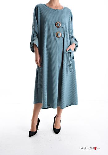 Oversize Kleid mit Knöpfen mit Taschen - ph 1