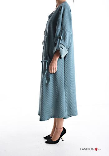 Oversize Kleid mit Knöpfen mit Taschen - ph 3
