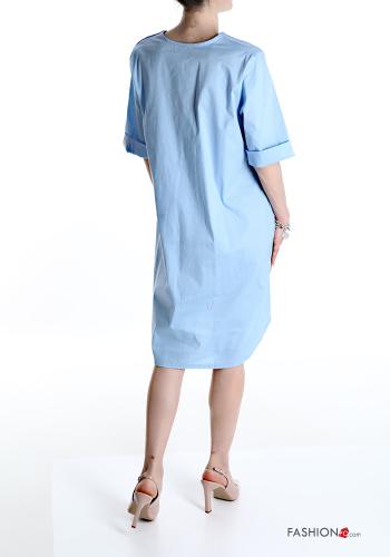 Cotton Dress with pockets with v-neck - ph 2