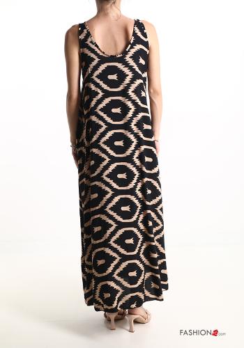 Geometric pattern Sleeveless Dress with pockets - ph 2