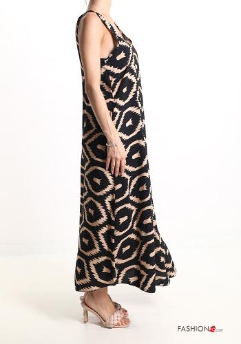 Geometric pattern Sleeveless Dress with pockets - ph 3