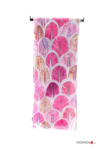 Leaf print lurex Scarf - ph 2