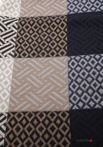 Geometric pattern Scarf with fringe - ph 2
