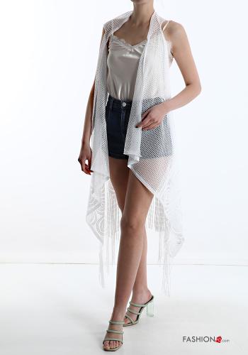 Spitze- Strandkleid mit Fransen - ph 1
