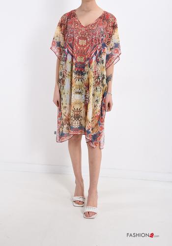 Bedrucktes Strandkleid mit V-Ausschnitt - ph 1