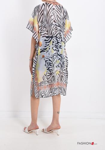 Tiermuster Strandkleid mit V-Ausschnitt - ph 2