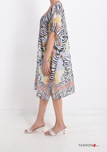 Tiermuster Strandkleid mit V-Ausschnitt - ph 3
