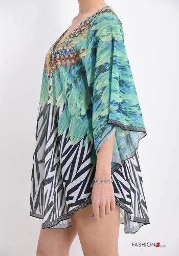 Tunique de plage Imprimé à rayures à col en V - ph 3