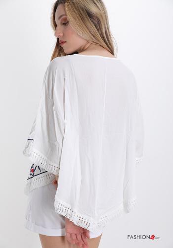 Besticktes Muster Strandkleid mit Schleife - ph 2