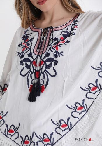 Besticktes Muster Strandkleid mit Schleife - ph 4