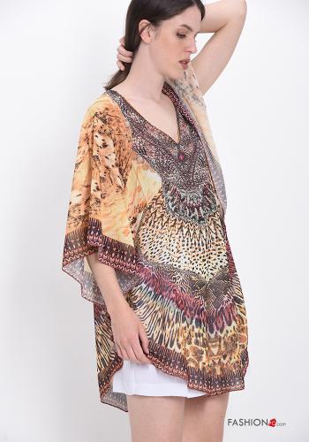 Strandkleid mit V-Ausschnitt mit Strasssteinen - ph 3