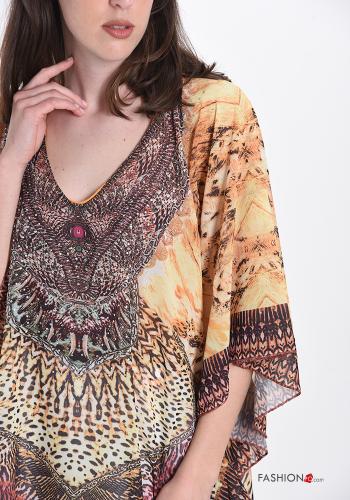 Strandkleid mit V-Ausschnitt mit Strasssteinen - ph 4