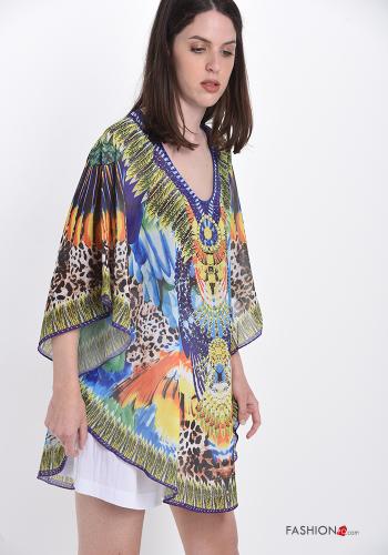 Strandkleid mit V-Ausschnitt mit Strasssteinen - ph 3