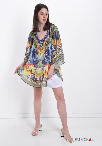 Strandkleid mit V-Ausschnitt mit Strasssteinen - ph 5