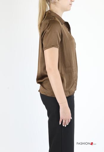 Camisa Polo cetim manga curta com gola com botões - ph 3