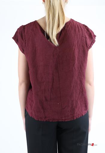 T-shirt in Lino maniche corte girocollo - ph 2