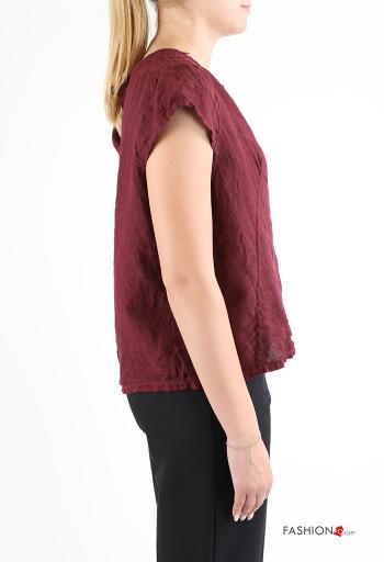 T-shirt in Lino maniche corte girocollo - ph 3
